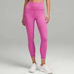 Lululemon Wunder Train High Rise Tight POW Pink Leggings with Pockets 14 NWT